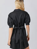 Cinched Waist Mini Dress - Greige Goods