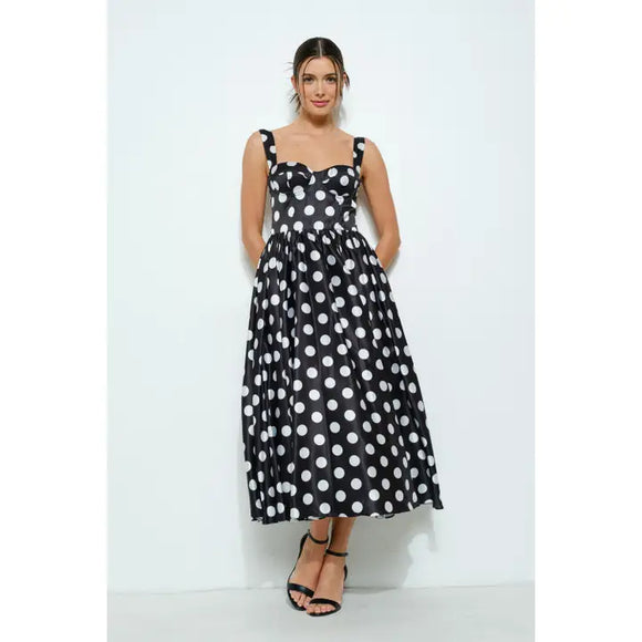 Polka Dot Bustier Midi