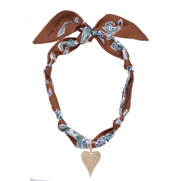 Winnie Pave Heart Neck Scarf