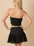 Embroidered Tube Top & Skirt Set - Greige Goods