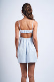 Solid Front Tie Open Back Mini Dress