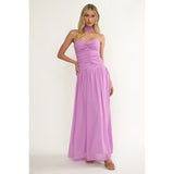 Sweetheart Ruched Maxi Dress - Greige Goods