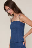 Denim Fit & Flare Top