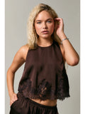 Espresso Lace Trim Top