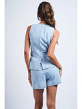 Light Denim Vest Set - Greige Goods
