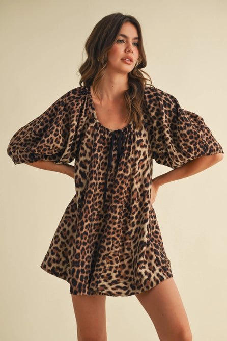 Oversized Puff Sleeve Romper - Greige Goods