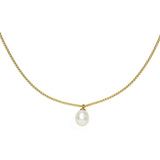 Gold Chain Pearl Necklace - Greige Goods