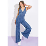 Tank Tie Back Denim Jumpsuit