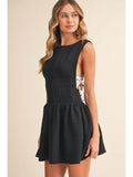 Mini Dress W/ Polka Dot Bow - Greige Goods