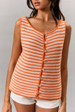 Sleeveless Button Front Top