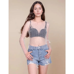 Pearl Mesh Top