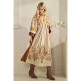 Vintage Embroidery Patch Maxi Dress - Greige Goods