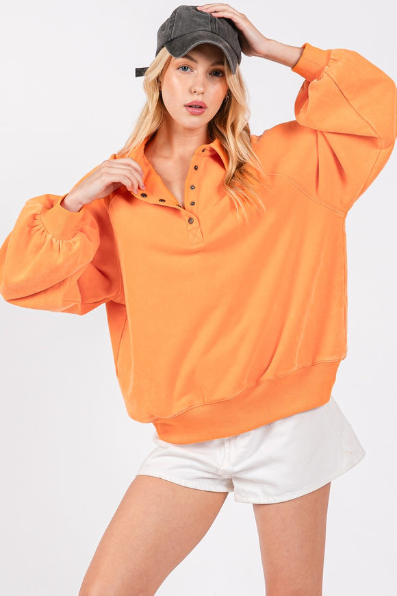 Snap Collared Sweatshirt