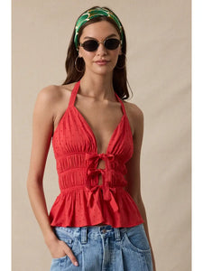 Halter Tiered Ruffle Top