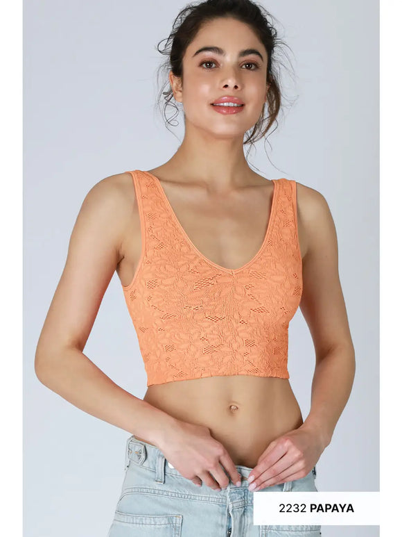 Lace V Neck Tank Top