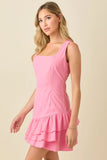 Ruffle Hem Square Neck Mini - Greige Goods
