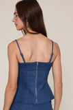 Denim Fit & Flare Top