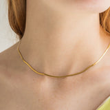 Gold Micro Herringbone Necklace