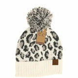 Leopard Pom Beanie