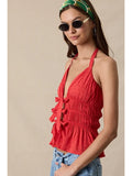 Halter Tiered Ruffle Top