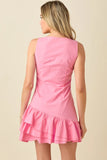Ruffle Hem Square Neck Mini - Greige Goods