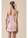 Floral Smocked Romper - Greige Goods