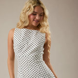 Boat Neck Sleeveless Dress - Greige Goods