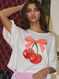Cherry and Ribbon Top - Greige Goods