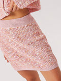 Textured Check Mini Skirt - Greige Goods