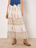 Paisley Boho Tiered Maxi Skirt - Greige Goods