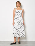 Polka Dot A-Line Midi Dress - Greige Goods