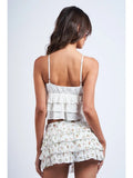 Eyelet Ruffle Crop Top