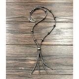 Western Bead Y-Necklace - Greige Goods