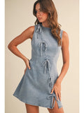 Ribbon Detailed Denim Dress - Greige Goods