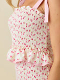 Floral Smocked Mini Dress - Greige Goods