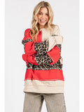 Leopard Patchwork Oversized Sweatshirt