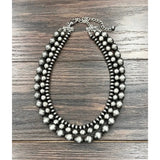 17" Oval/Round Navajo Necklace - Greige Goods