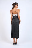 Satin Polka Dot Lace Midi