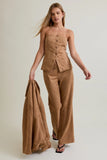 Suede Tube Blazer Top