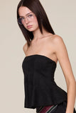Suede Ruffle Down Tube Top