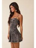 Denim Fit & Flare Mini Dress - Greige Goods