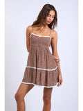 Smocked Swing Mini Dress - Greige Goods