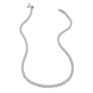 Silver Diamond Tennis Necklace