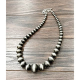 Very Big Western Bead Necklace - Greige Goods