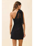 One Shoulder Chiffon Mini
