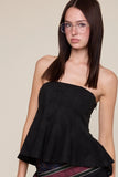 Suede Ruffle Down Tube Top