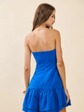 Strapless Ruffle Mini Dress