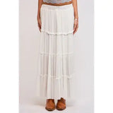 Ruffle Tiered Maxi Skirt - Greige Goods