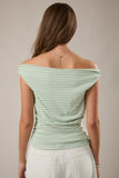 Stripe Off the Shoulder Top - Greige Goods