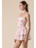 Floral Smocked Romper - Greige Goods